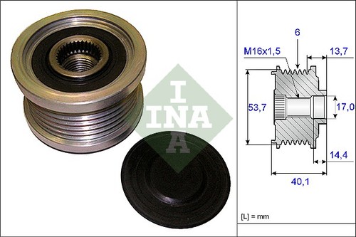 Alternator freewheel clutch - alternator,