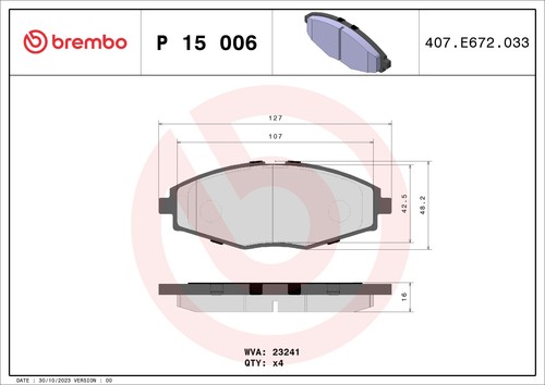Fits brembo 006 - 15, ham