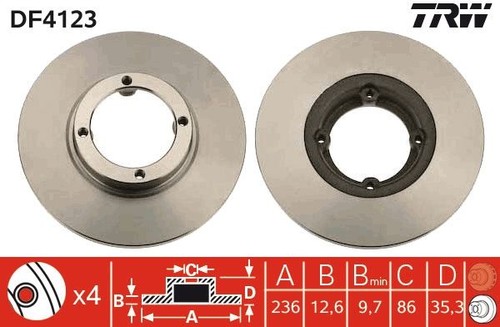 Brake disc trw df4123 for - disc,