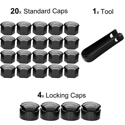 Black wheel nut - black,