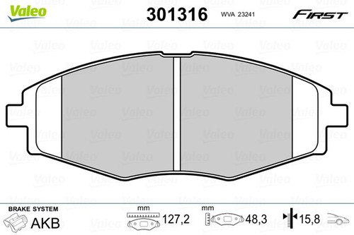 301316 valeo brake pad - 301316,