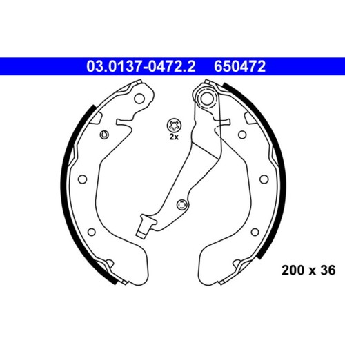 Ate 0137 0472 brake shoe - ate, 03.0137-0472.2
